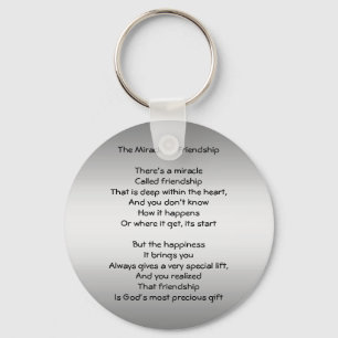 Miracle of Friendship Poem keychain