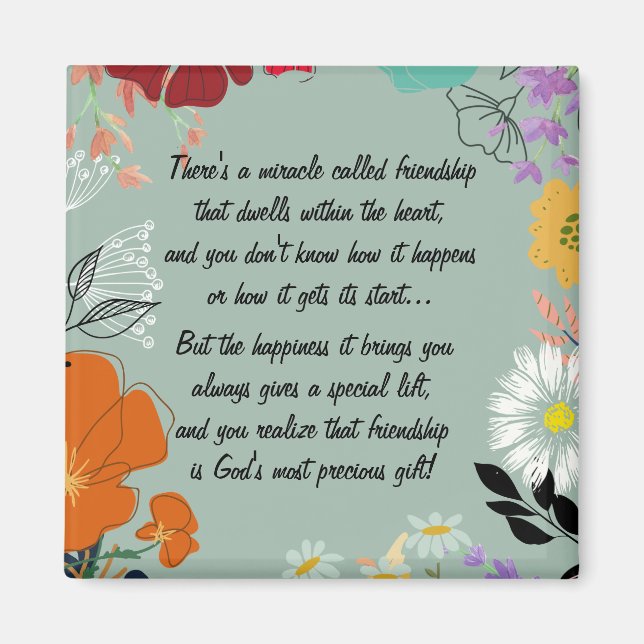 Miracle Of Friendship Poem Magnet (Front)