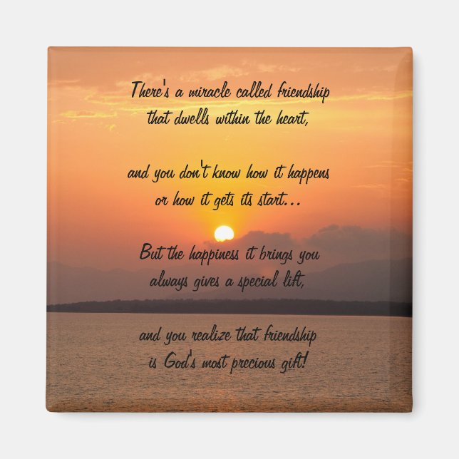 Miracle Of Friendship Poem Magnet (Front)