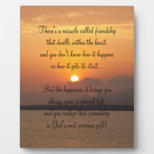 Miracle of friendship Poem Plaque