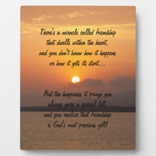 Miracle of friendship Poem Plaque