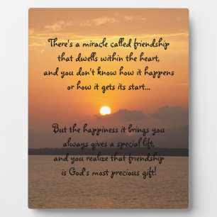 Miracle of friendship Poem Plaque