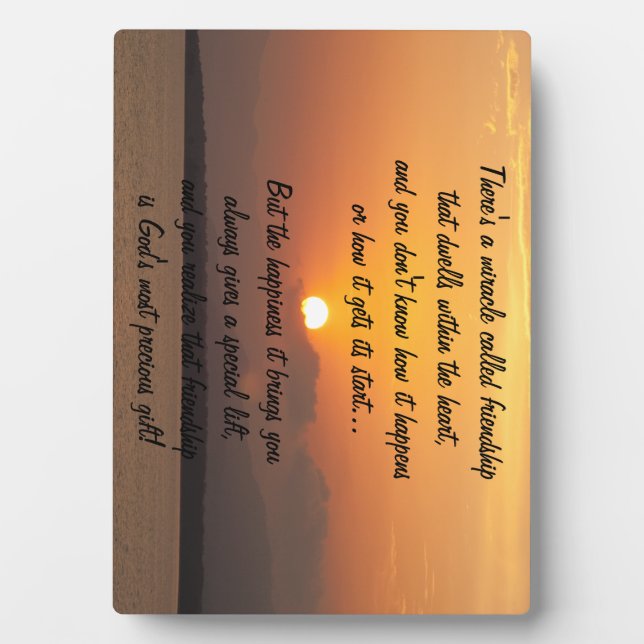 Miracle of friendship Poem Plaque (Front)
