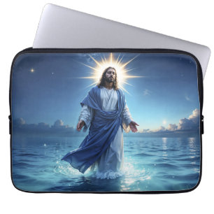 Miracle of Jesus Christ ocean spiritual peace Laptop Sleeve