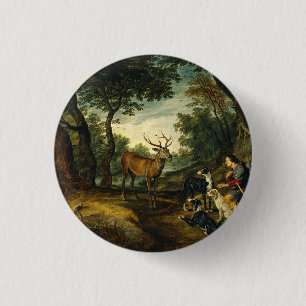 Miracle of Saint Hubert by Peter Paul Rubens  3 Cm Round Badge