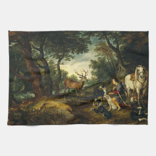 Miracle of Saint Hubert by Peter Paul Rubens Tea Towel