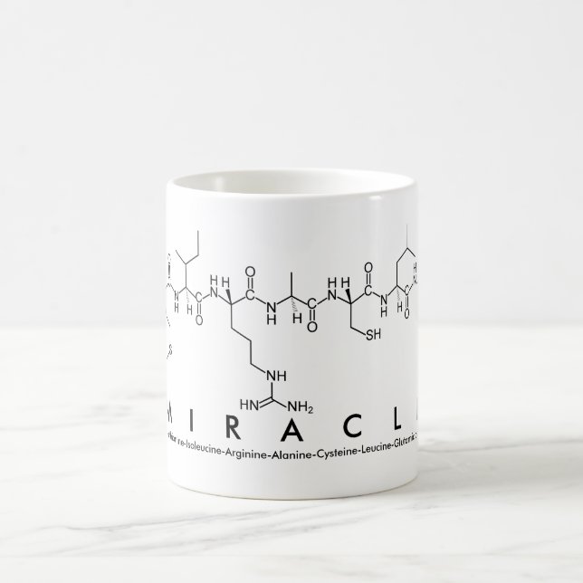 Miracle peptide name mug (Center)