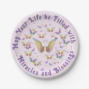 Miracles and Blessings Angel WIngs Paper Plate