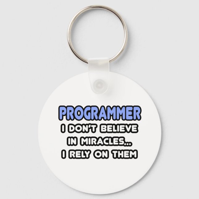 Miracles and Programmers Key Ring (Front)