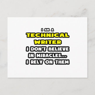Miracles and Technical Writers ... Funny Postcard