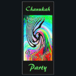 Miracles Happen Chanukah Party Invitations<br><div class="desc">Miracles Happen. A colourful,  swirling chanukiah (menorah) design for Chanukah. A black chanukiah and the words "Miracles Happen" against a swirling,  bright whirlpool of colour. A Jewish design for Hanukkah gifts.Custom invitations - just add your own information in the provided spaces.</div>