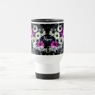 Miracles Happen Daisies Inspirational Personalized Travel Mug