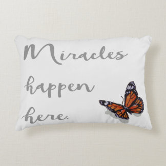 Miracles Happen Here pillow