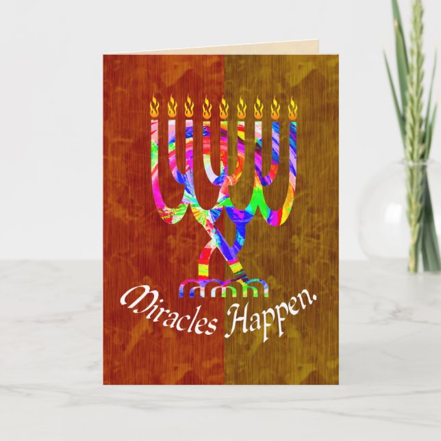 Miracles Happen Menorah Cards (Front)