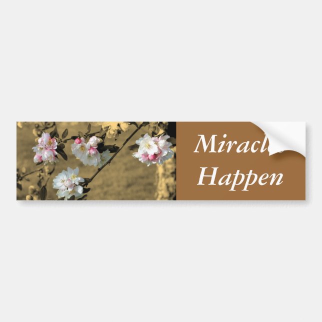 Miracles Happen Motivational Bumper Sticker (Front)