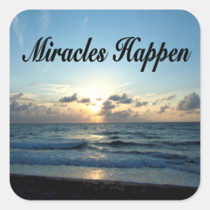 MIRACLES HAPPEN SQUARE STICKER