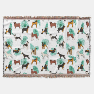 Miracles with paws, Tropical Cute Quirky Dog Pets  Throw Blanket