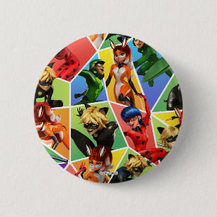 Miraculous Colorful Character Pattern 6 Cm Round Badge