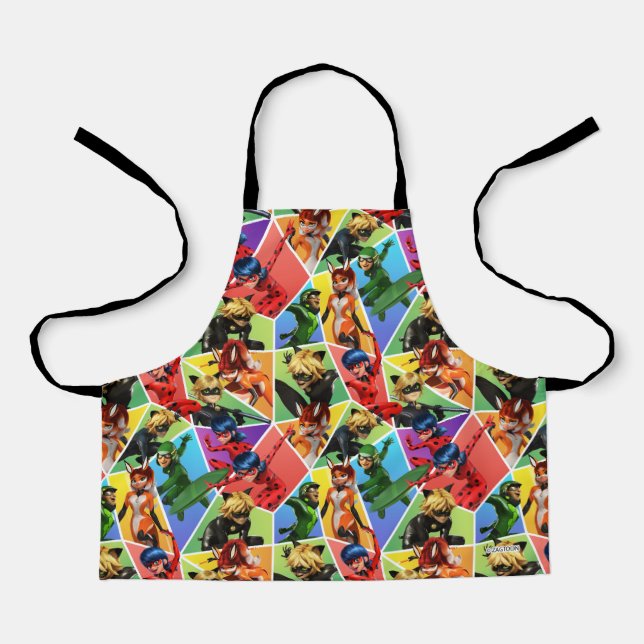 Miraculous Colourful Character Pattern Apron (Front)