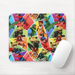 Miraculous Colourful Character Pattern Mouse Mat
