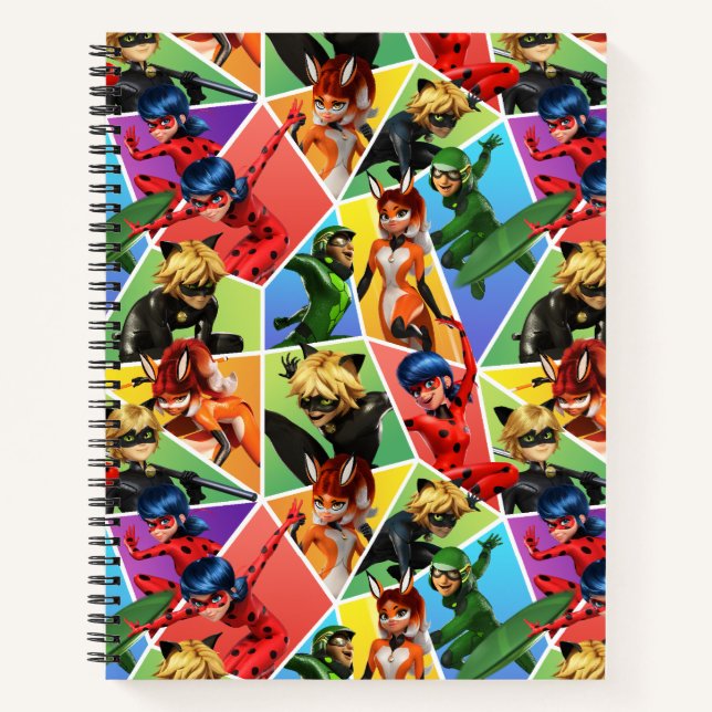 Miraculous Colourful Character Pattern Notebook (Front)