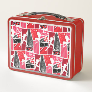 Miraculous Comic Ladybug Paris Pattern Metal Lunch Box