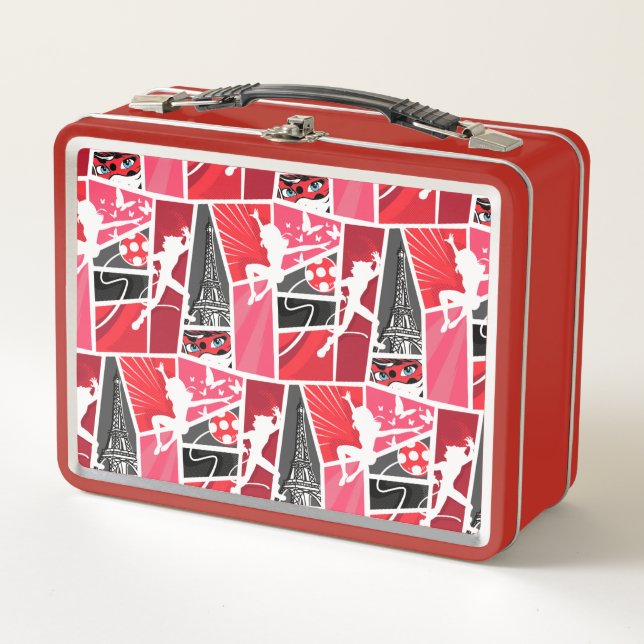Miraculous Comic Ladybug Paris Pattern Metal Lunch Box (Front)