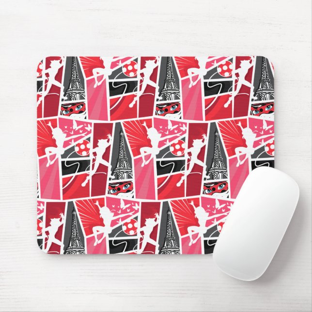 Miraculous Comic Ladybug Paris Pattern Mouse Mat (With Mouse)