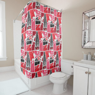 Miraculous Comic Ladybug Paris Pattern Shower Curtain
