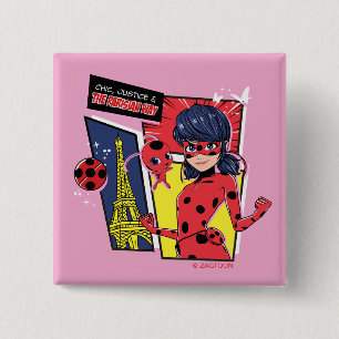 Miraculous Comic Ladybug Parisian Way 15 Cm Square Badge