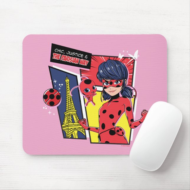Miraculous Comic Ladybug Parisian Way Mouse Mat (With Mouse)