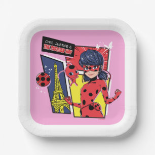 Miraculous Comic Ladybug Parisian Way Paper Plate