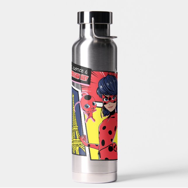 Miraculous Comic Ladybug Parisian Way Water Bottle (Left)