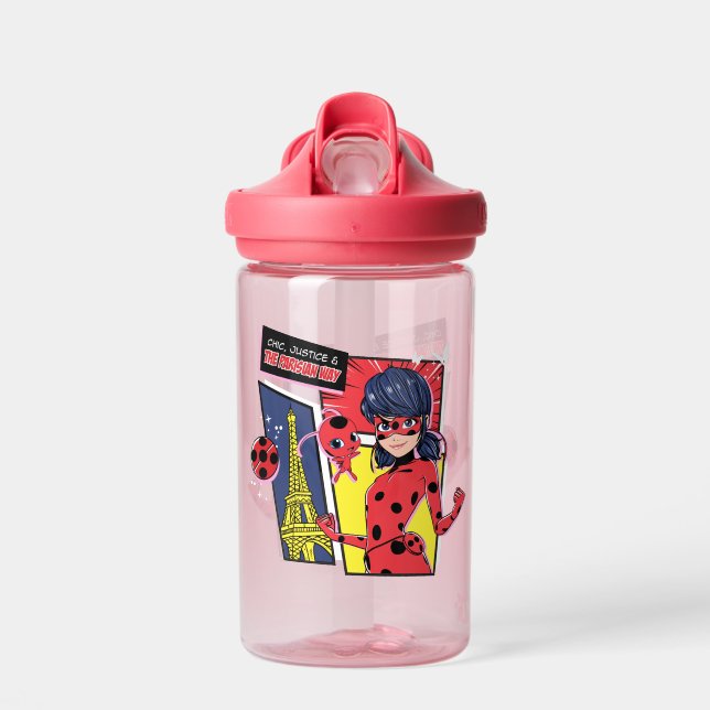 Miraculous Comic Ladybug Parisian Way Water Bottle (Front)