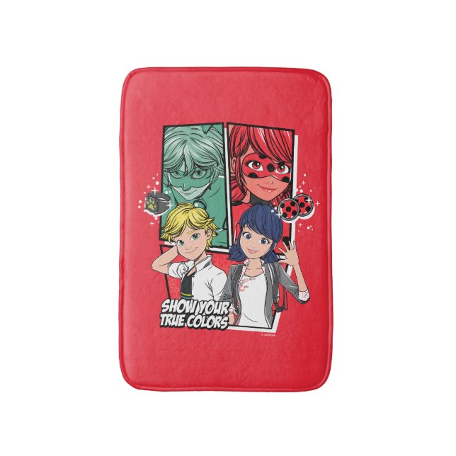 Miraculous Comic Marinette & Adrien True Colours Bath Mat (Front Vertical)