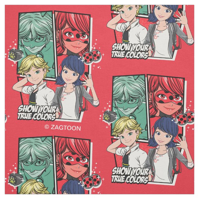 Miraculous Comic Marinette & Adrien True Colours Fabric (Swatch)