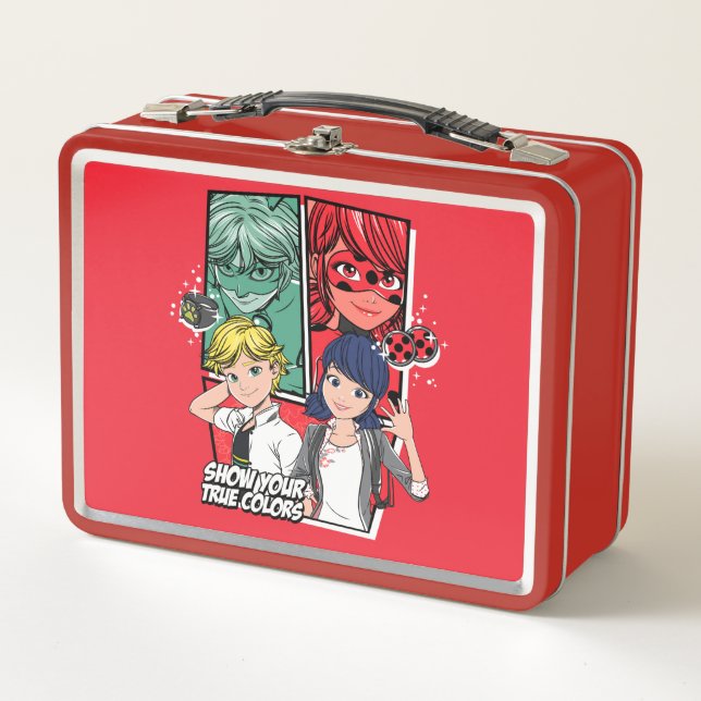Miraculous Comic Marinette & Adrien True Colours Metal Lunch Box (Front)