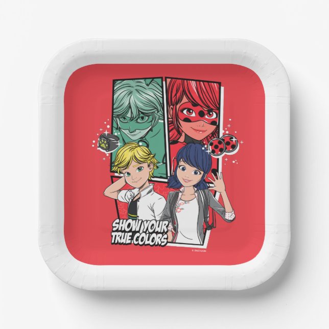Miraculous Comic Marinette & Adrien True Colours Paper Plate (Front)
