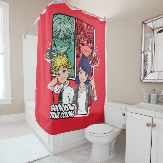 Miraculous Comic Marinette & Adrien True Colours Shower Curtain (In Situ)