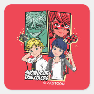 Miraculous Comic Marinette & Adrien True Colours Square Sticker