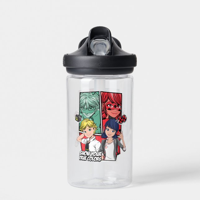 Miraculous Comic Marinette & Adrien True Colours Water Bottle (Front)