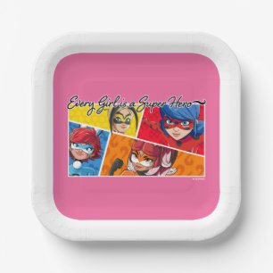 Miraculous Every Girl is a Super Hero Paper Plate