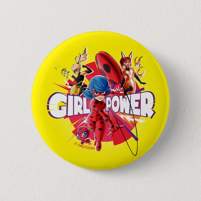 Miraculous Girl Power 6 Cm Round Badge (Front)