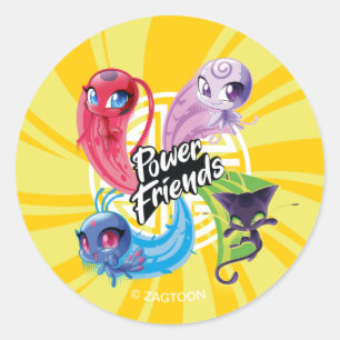 Miraculous Kwamis Power Friends Classic Round Sticker