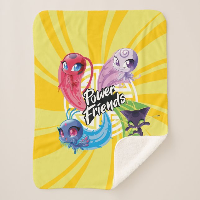 Miraculous Kwamis Power Friends Sherpa Blanket (Front)