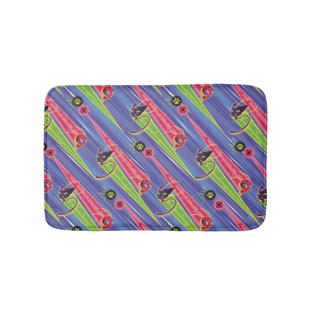 Miraculous Kwamis Tikki & Plagg Pattern Bath Mat (Front)
