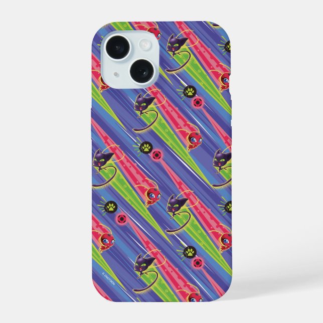 Miraculous Kwamis Tikki & Plagg Pattern iPhone 15 Case (Back)