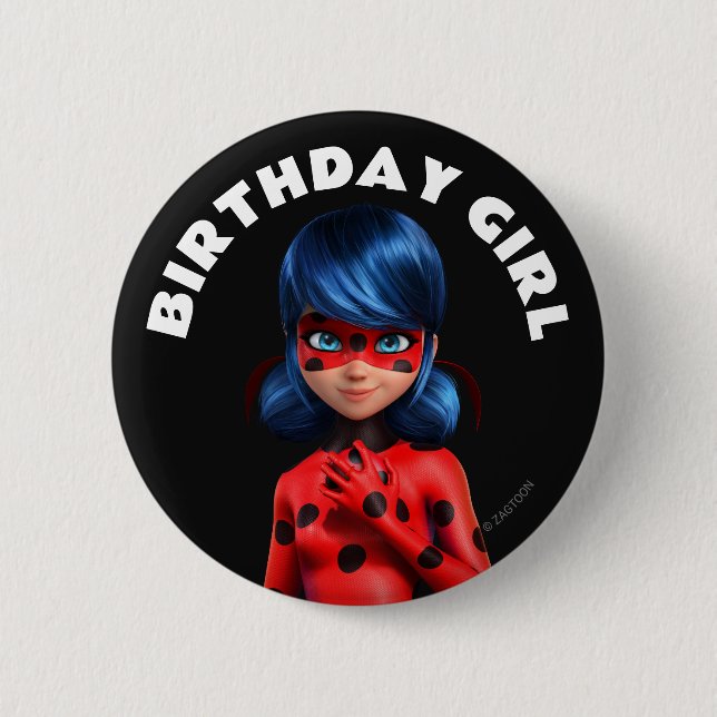 Miraculous Ladybug Birthday 6 Cm Round Badge (Front)