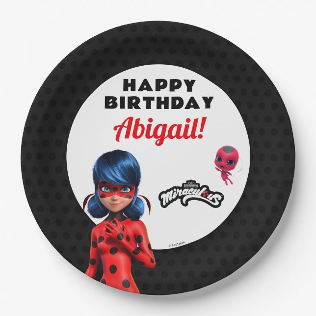 Miraculous Ladybug Birthday Paper Plate (Front)