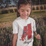 Miraculous Ladybug & Cat Noir 4th Birthday T-Shirt<br><div class="desc">Celebrate your child's birthday with this awesome birthday shirt featuring Ladybug from Miraculous! Personalise by adding your child's name!</div>